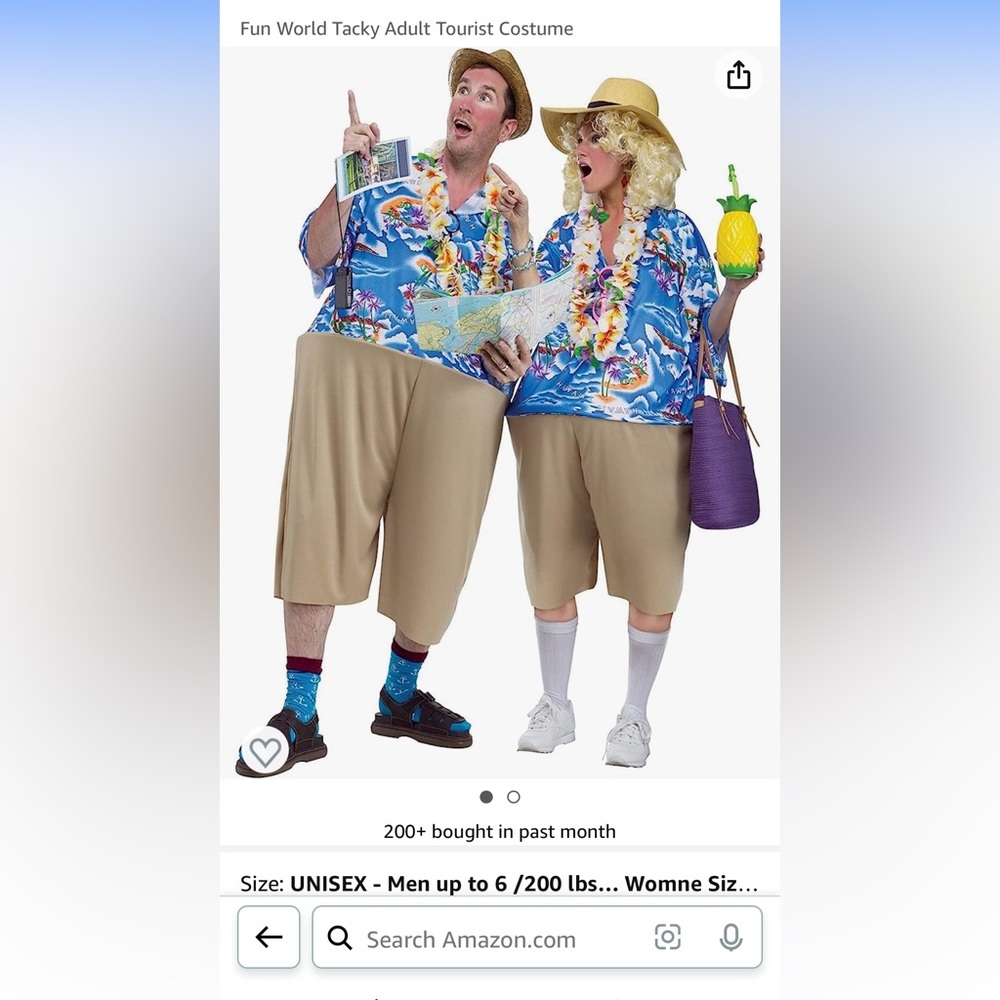 Costume, unisex tacky tourist. One size fits most